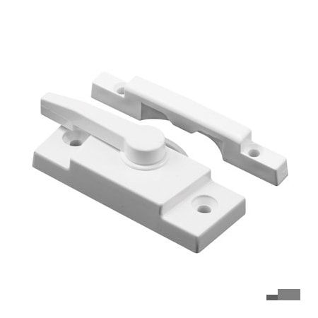 Prime-Line Sash Lock, 2-1/16in Hole Centers, Fits Single/Double Hung Vinyl Windows, Vinyl Construction, White F 2667